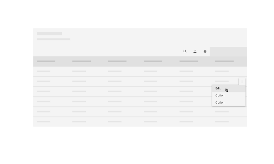 Example of an edit button in a table